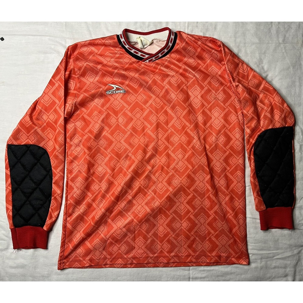 Score Soccer Jersey Youth Size Large Red Long Sleeve Diamonds Vintage 1990s